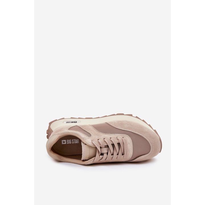 Sportiniai bateliai moterims smėlio spalvos su platforma BIG STAR SHOES
