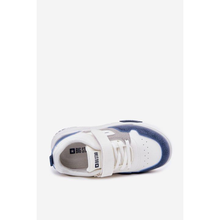 Lengvi vaikų sportiniai bateliai balti su mėlyna BIG STAR SHOES