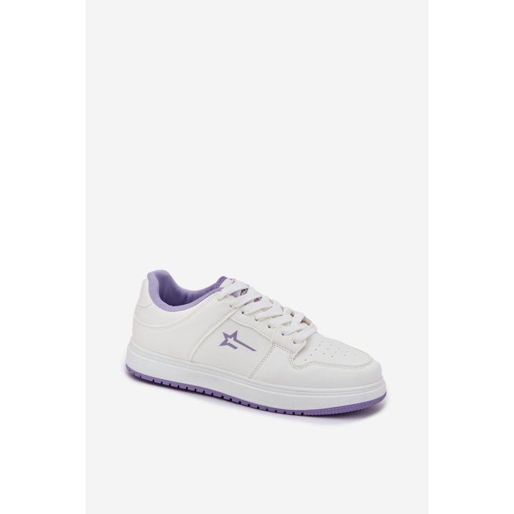 Sportiniai bateliai moterims baltai violetinės spalvos kasdienai BIG STAR SHOES