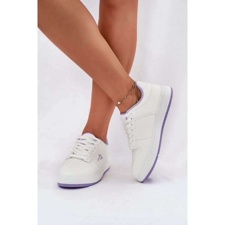 Sportiniai bateliai moterims baltai violetinės spalvos kasdienai BIG STAR SHOES