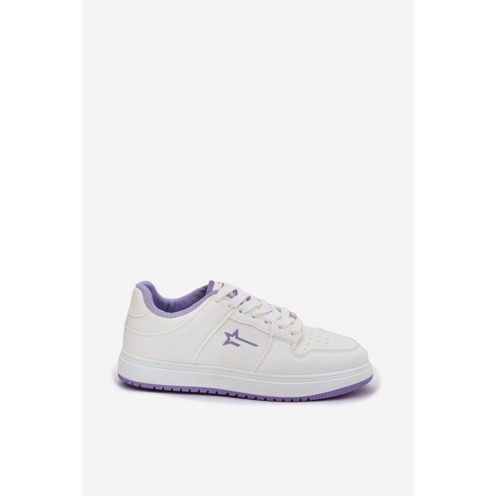 Sportiniai bateliai moterims baltai violetinės spalvos kasdienai BIG STAR SHOES