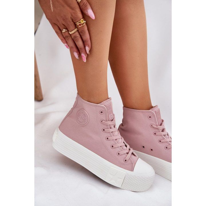 Sportiniai bateliai moterims rožinės spalvos su platforma BIG STAR SHOES