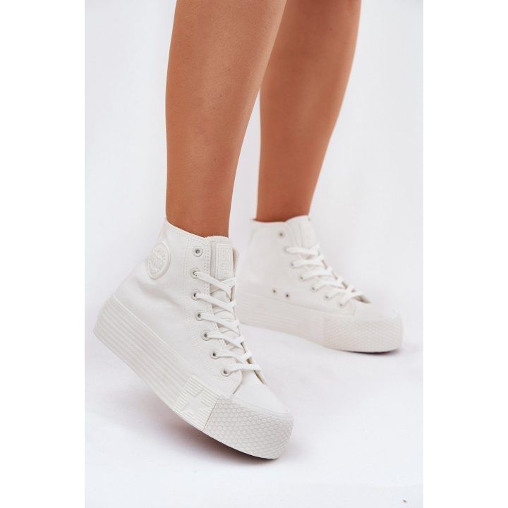 Sportiniai bateliai moterims balti su platforma BIG STAR SHOES