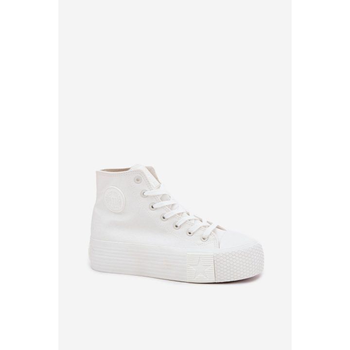 Sportiniai bateliai moterims balti su platforma BIG STAR SHOES