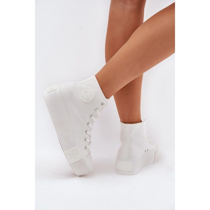 Sportiniai bateliai moterims balti su platforma BIG STAR SHOES