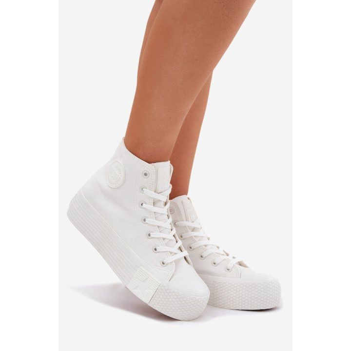 Sportiniai bateliai moterims balti su platforma BIG STAR SHOES
