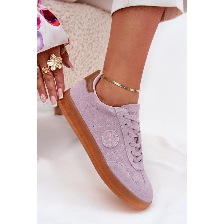 Moteriški violetiniai zomšiniai laisvalaikio batai su guminiais padais Big Star BIG STAR SHOES