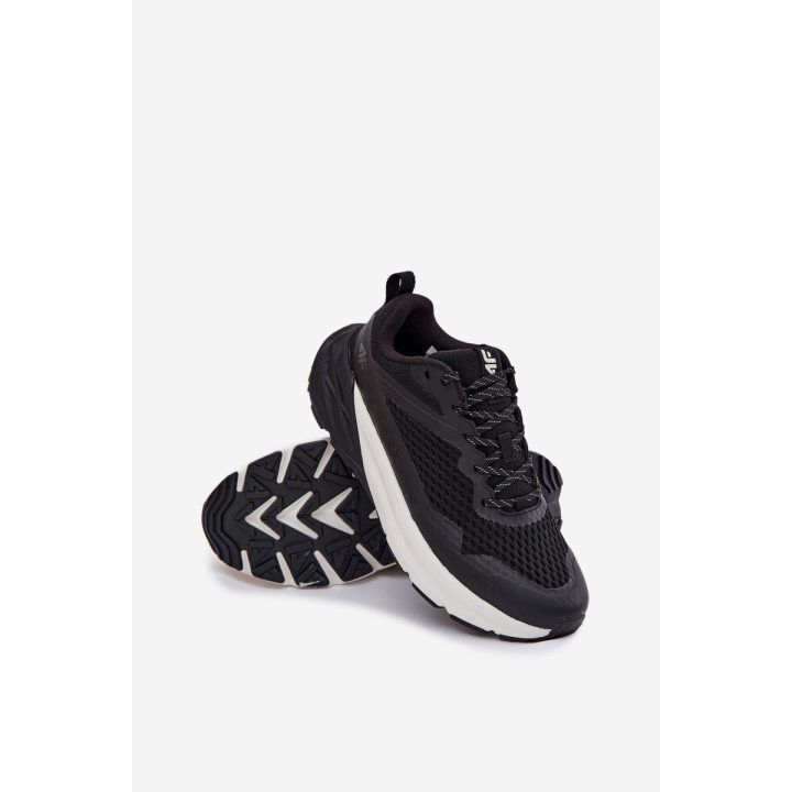 Vyriški juodi laisvalaikio batai su ventiliacija 4F SPEED HIKER 4F