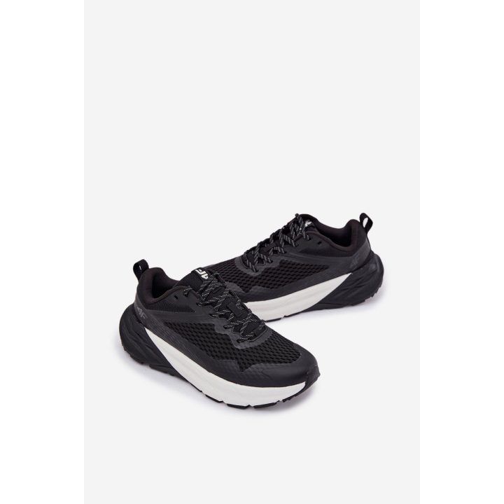 Vyriški juodi laisvalaikio batai su ventiliacija 4F SPEED HIKER 4F