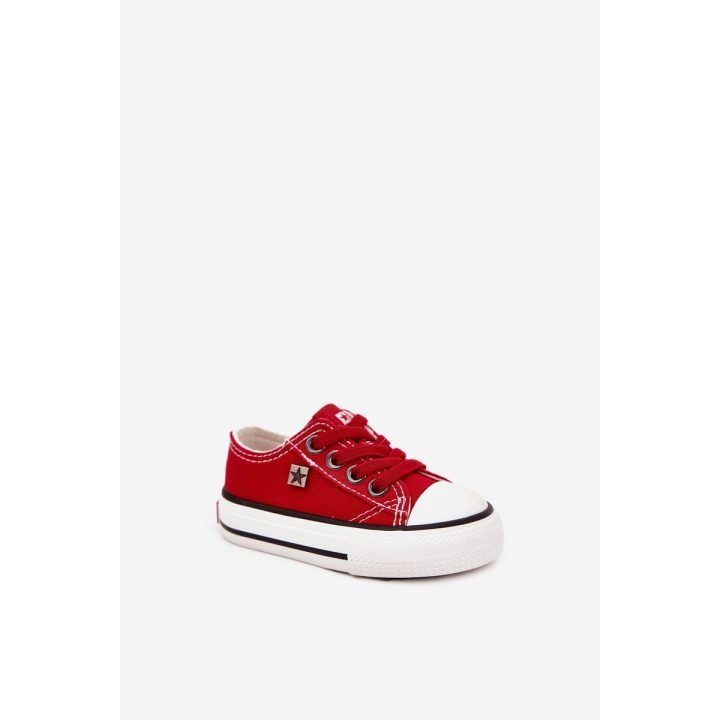 Vaikiški raudoni tekstiliniai laisvalaikio batai su raišteliais Big Star BIG STAR SHOES