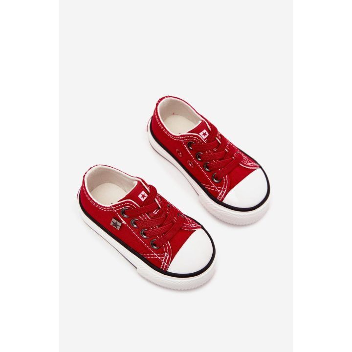 Vaikiški raudoni tekstiliniai laisvalaikio batai su raišteliais Big Star BIG STAR SHOES