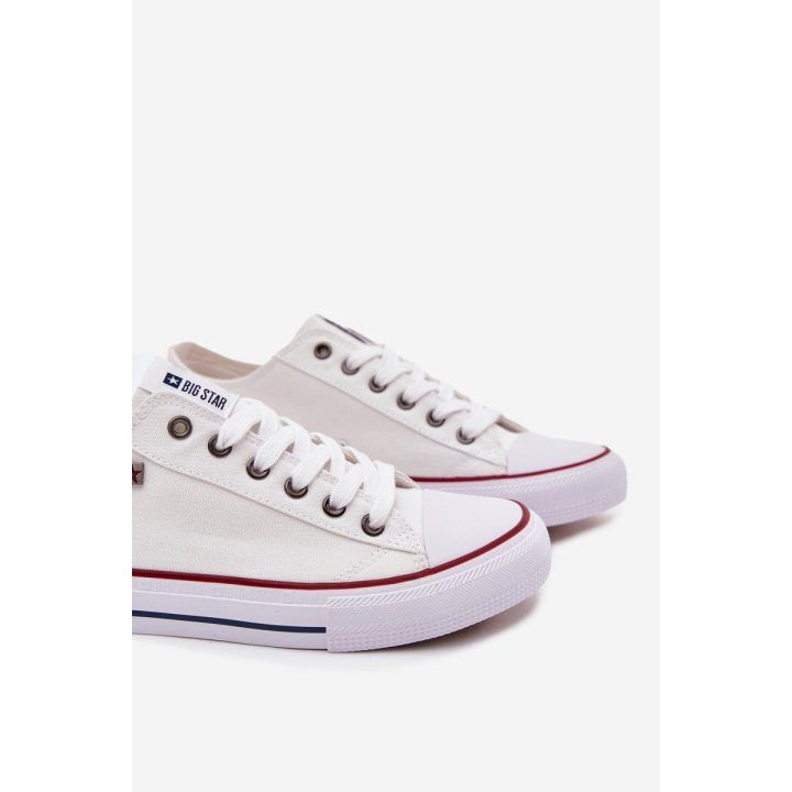 Laisvalaikio batai balti drobiniai suvarstomi Big Star BIG STAR SHOES