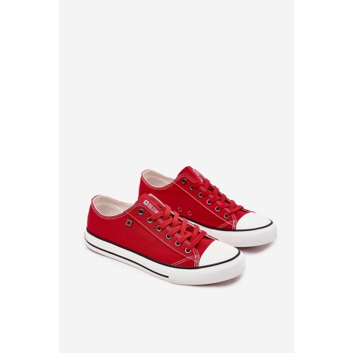 Laisvalaikio batai raudoni drobiniai suvarstomi Big Star BIG STAR SHOES