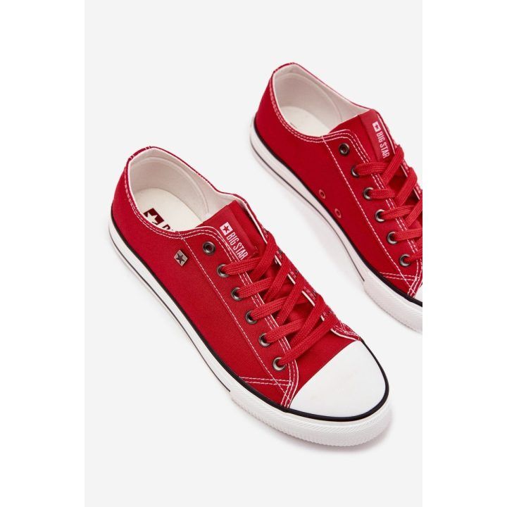 Laisvalaikio batai raudoni drobiniai suvarstomi Big Star BIG STAR SHOES