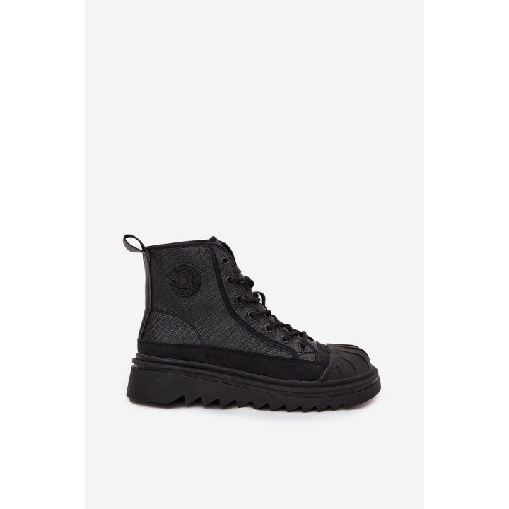 Aukšti moteriški juodi pašiltinti laisvalaikio batai Big Star BIG STAR SHOES