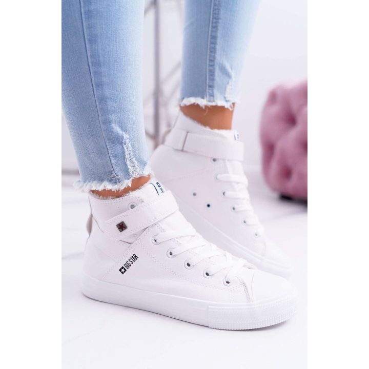 Moteriški kedai su pašiltinimu balti odiniai BIG STAR BIG STAR SHOES