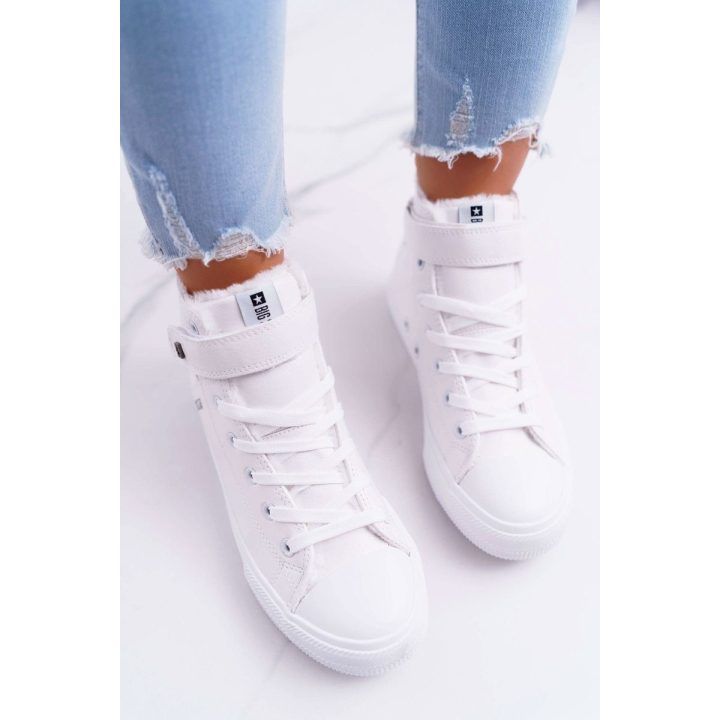 Moteriški kedai su pašiltinimu balti odiniai BIG STAR BIG STAR SHOES