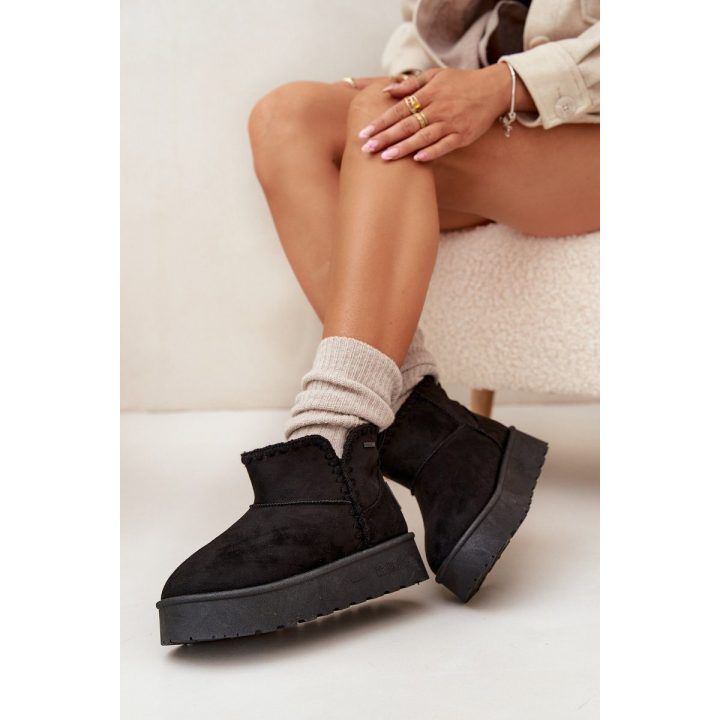 Žieminiai aulinukai moterims juodi su platforma Big Star BIG STAR SHOES