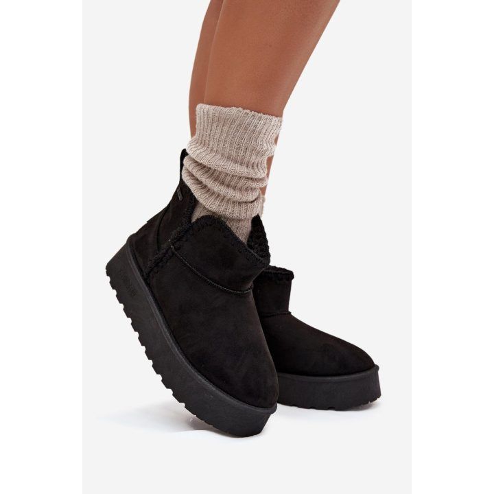 Žieminiai aulinukai moterims juodi su platforma Big Star BIG STAR SHOES