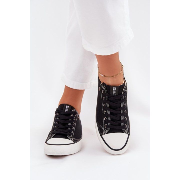 Laisvalaikio batai juodi drobiniai suvarstomi Big Star BIG STAR SHOES