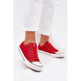 Laisvalaikio batai raudoni drobiniai suvarstomi Big Star BIG STAR SHOES
