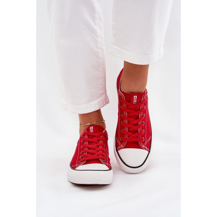 Laisvalaikio batai raudoni drobiniai suvarstomi Big Star BIG STAR SHOES