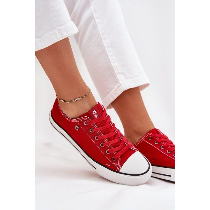 Laisvalaikio batai raudoni drobiniai suvarstomi Big Star BIG STAR SHOES