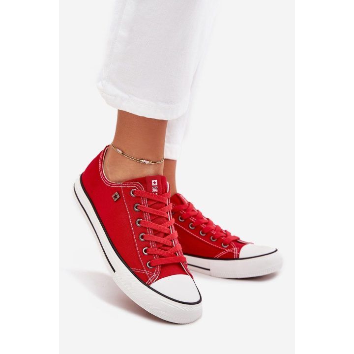 Laisvalaikio batai raudoni drobiniai suvarstomi Big Star BIG STAR SHOES