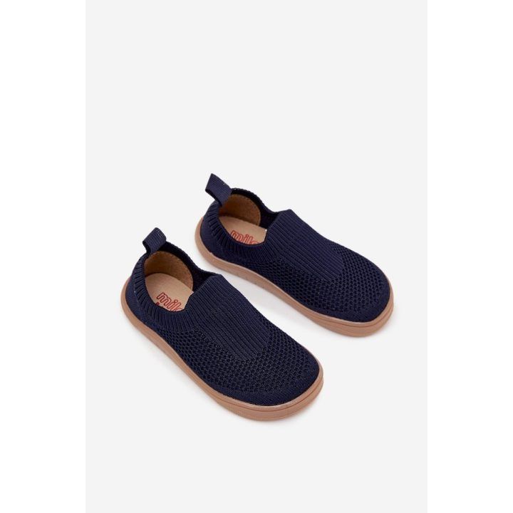 Vaikiški tamsiai mėlyni megzti barefoot bateliai Milami MILAMI