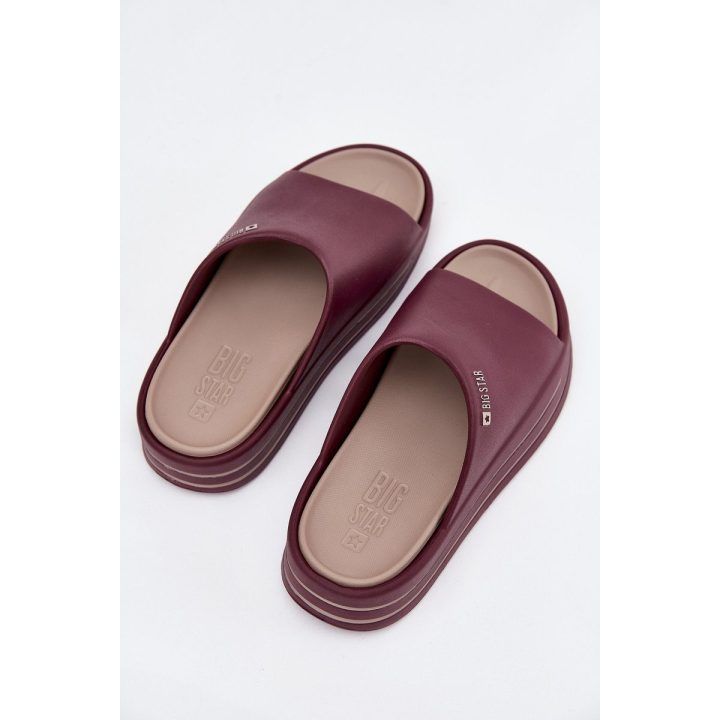 Platforminės šlepetės bordo spalvos su paminkštintu padu Big Star BIG STAR SHOES