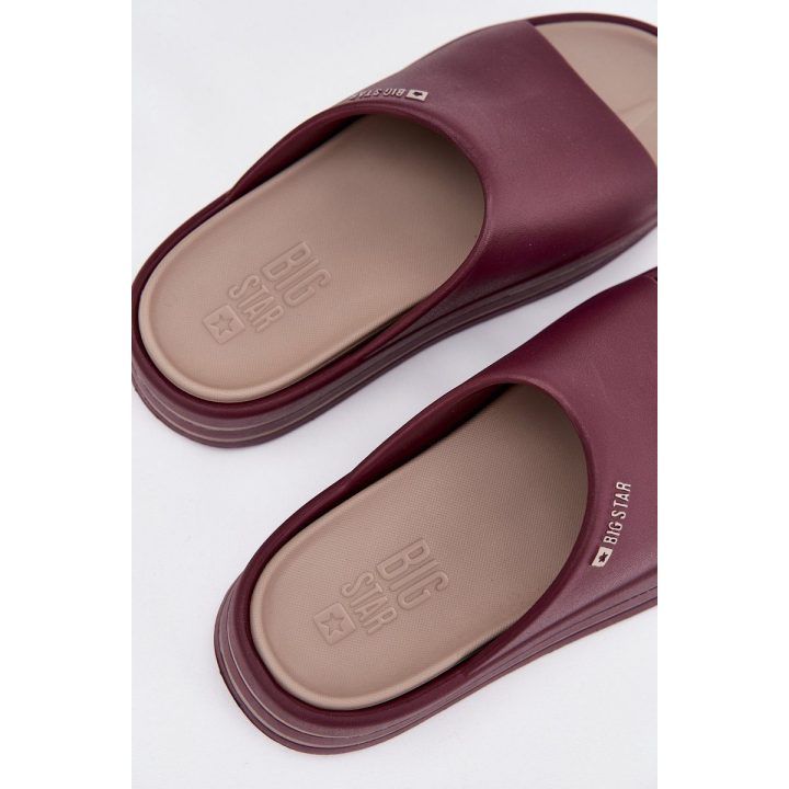 Platforminės šlepetės bordo spalvos su paminkštintu padu Big Star BIG STAR SHOES