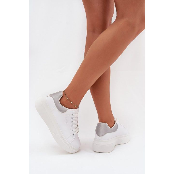 Laisvalaikio batai balti su platforma moterims Big Star BIG STAR SHOES