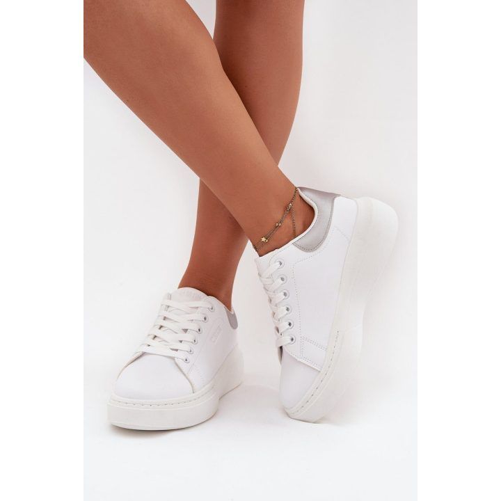 Laisvalaikio batai balti su platforma moterims Big Star BIG STAR SHOES