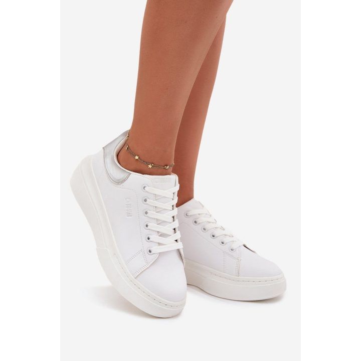 Laisvalaikio batai balti su platforma moterims Big Star BIG STAR SHOES