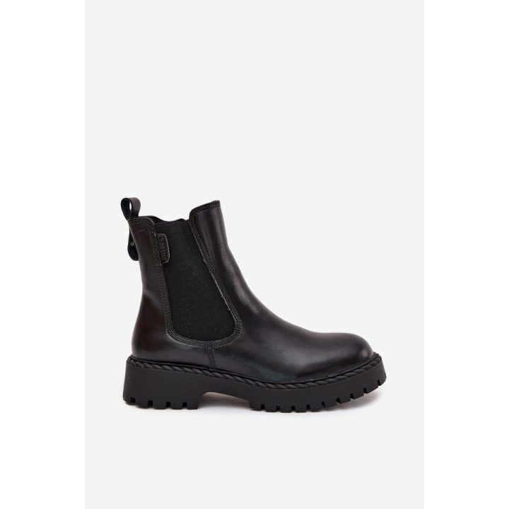 Aulinukai moterims juodi odiniai su pašiltinimu ir užtrauktuku Big Star BIG STAR SHOES