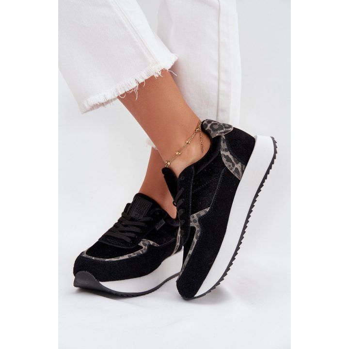 Laisvalaikio batai juodi zomšiniai su platforma Big Star BIG STAR SHOES