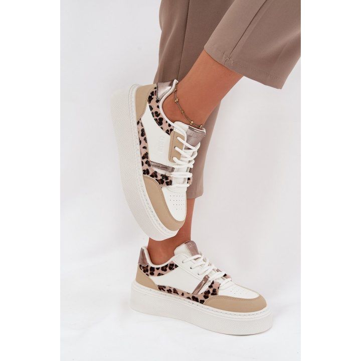 Laisvalaikio batai smėlio spalvos su platforma ir leopardiniu raštu Big Star BIG STAR SHOES