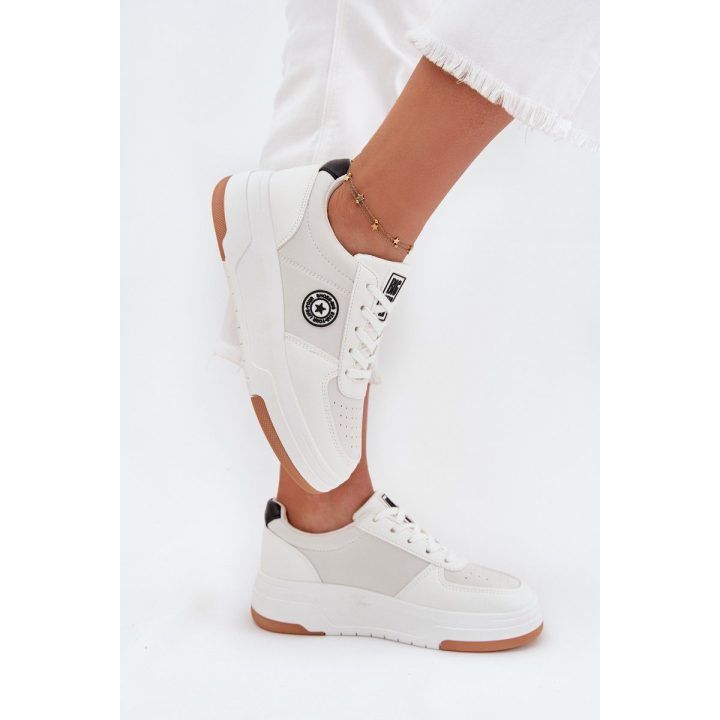 Laisvalaikio batai balti su platforma moterims Big Star BIG STAR SHOES