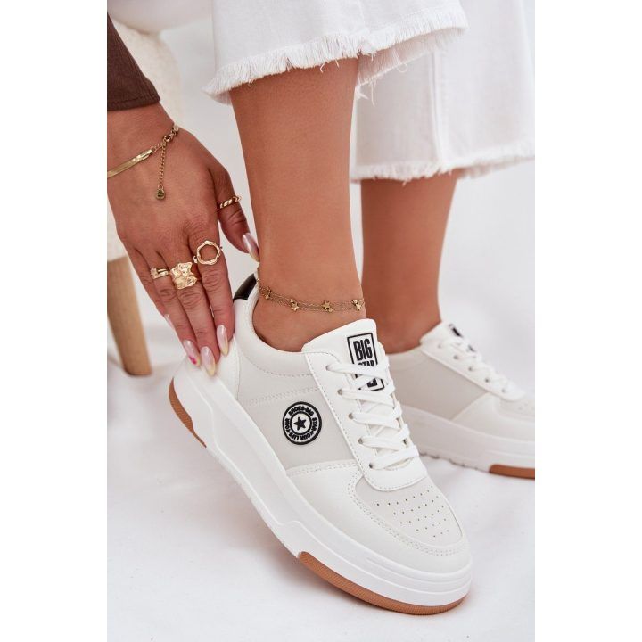 Laisvalaikio batai balti su platforma moterims Big Star BIG STAR SHOES