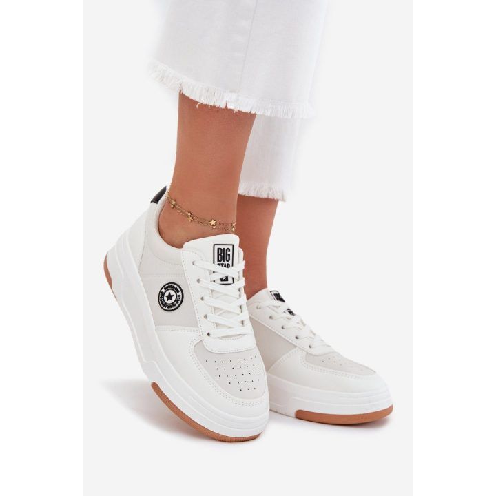 Laisvalaikio batai balti su platforma moterims Big Star BIG STAR SHOES