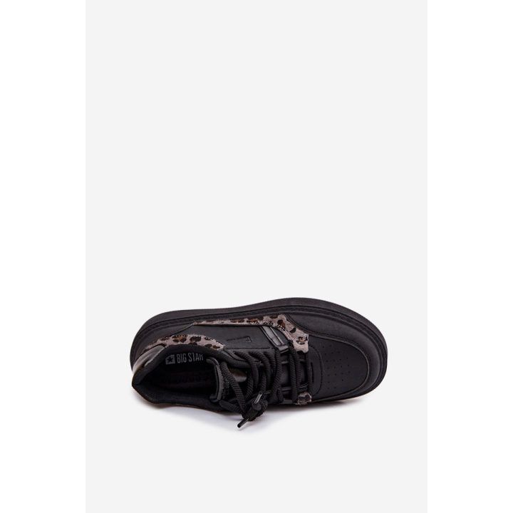 Laisvalaikio batai juodi su platforma ir gyvūnų raštais Big Star BIG STAR SHOES