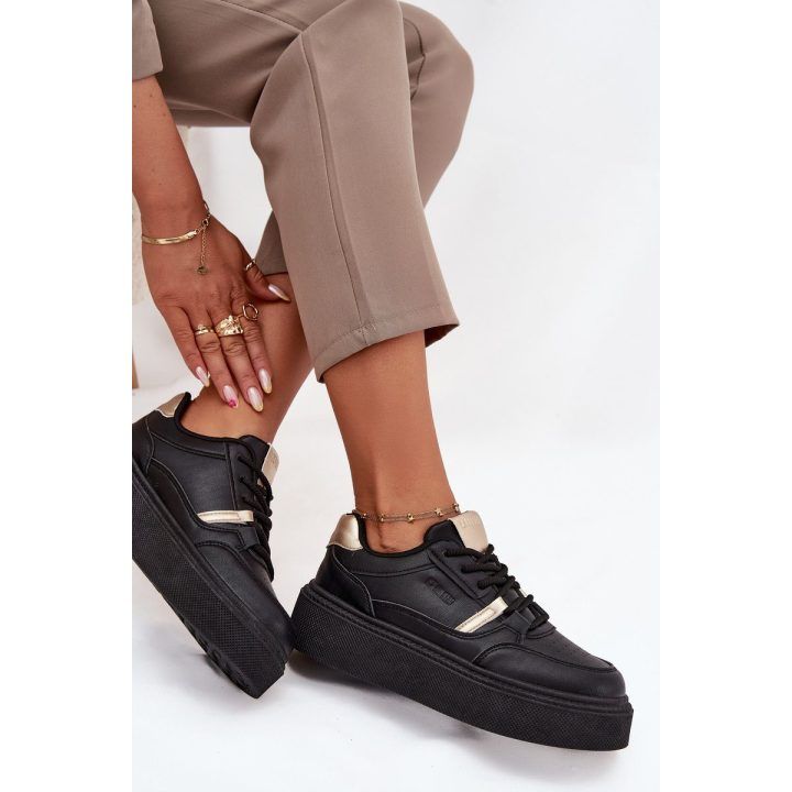 Laisvalaikio batai juodi su platforma moterims Big Star BIG STAR SHOES