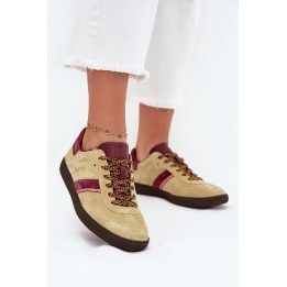 Laisvalaikio batai smėlio spalvos zomšiniai su bordo detalėmis Big Star BIG STAR SHOES