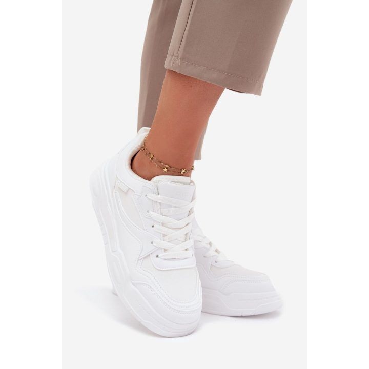 Laisvalaikio batai balti su platforma moterims Big Star BIG STAR SHOES