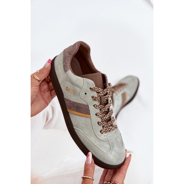 Laisvalaikio batai mėtų spalvos zomšiniai suvarstomi Big Star BIG STAR SHOES