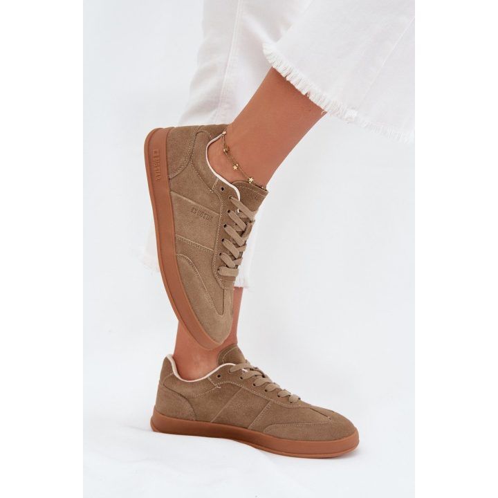 Laisvalaikio batai smėlio spalvos zomšiniai suvarstomi Big Star BIG STAR SHOES