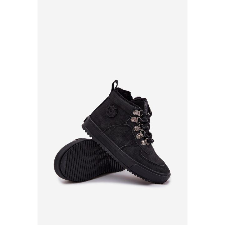 Vaikiški juodi auliniai batai su pašiltinimu žygiams Big Star BIG STAR SHOES