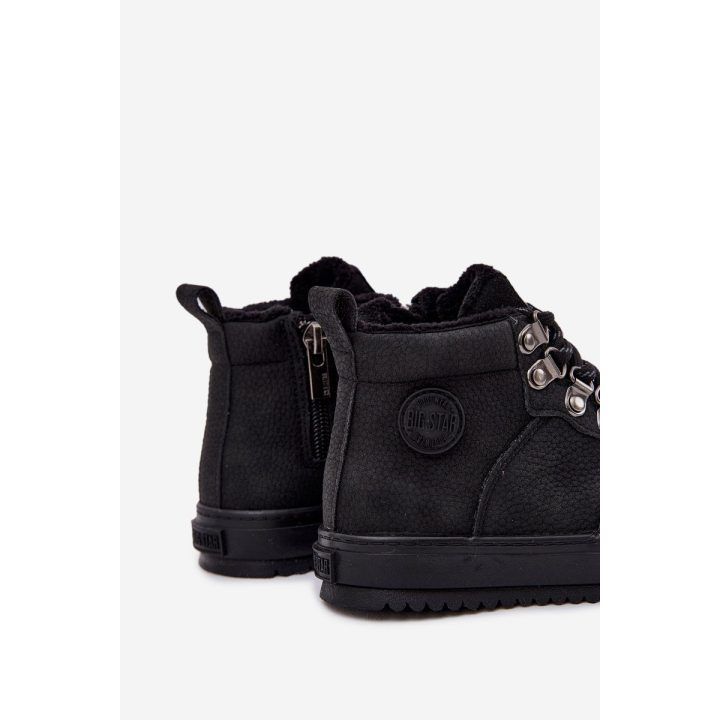 Vaikiški juodi auliniai batai su pašiltinimu žygiams Big Star BIG STAR SHOES