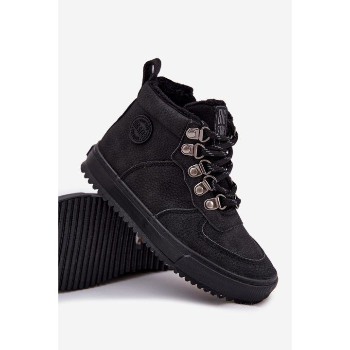 Vaikiški juodi auliniai batai su pašiltinimu žygiams Big Star BIG STAR SHOES