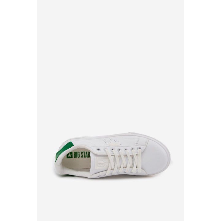Laisvalaikio batai balti su žalia detalė ekologiškos odos Big Star BIG STAR SHOES